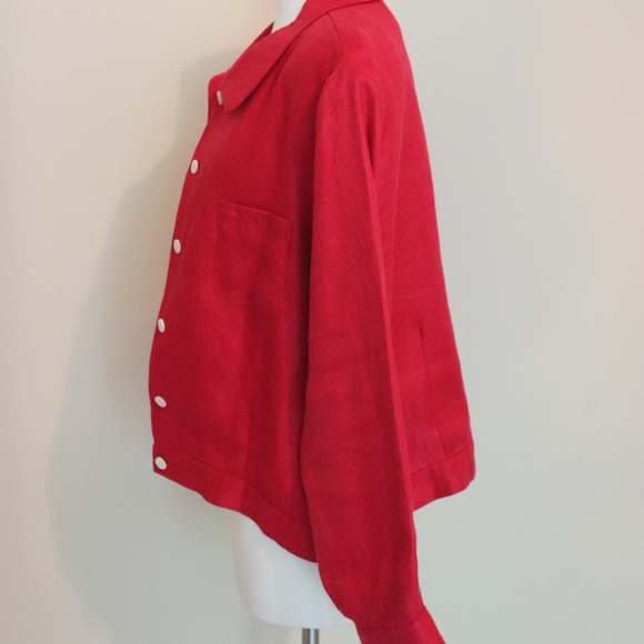 Talbots Linen Short L/S Jacket Raspberry Size 16 - Picture 4 of 6